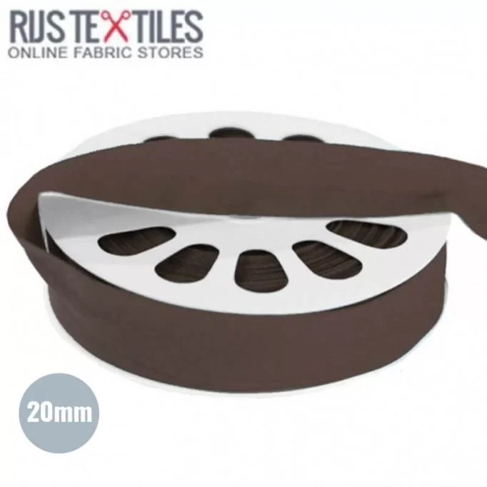 Ruban De Bordage Élastique Mat Brun 20mm - (Biais Élastique)