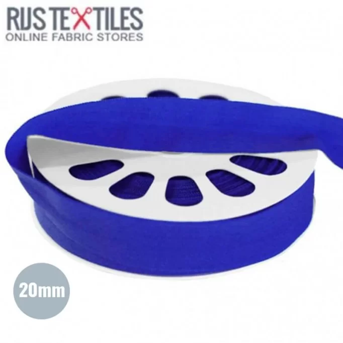 Biaisband Elastisch Mat Kobalt 20mm - (Biaisband Elastisch)