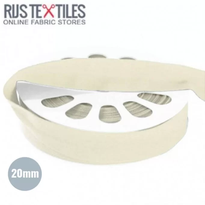 Ruban De Bordage Élastique Mat Crème 20mm - (Biais Élastique)