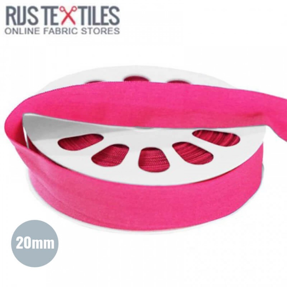 Elastisk Kantebånd Mat Fuchsia 20mm