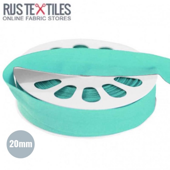 Elastic Edging Ribbon Mat Mint 20mm - (Elastic Bias Binding)