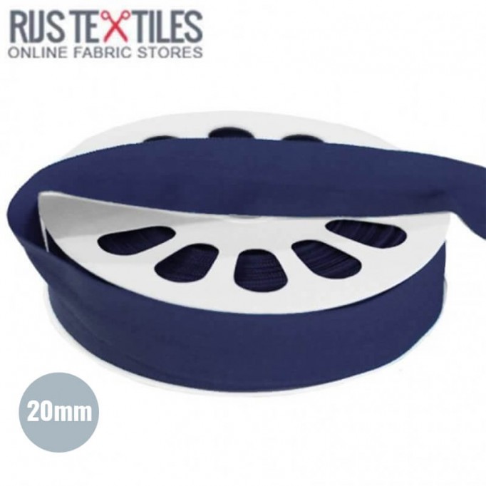 Elastisches Einfassband Matt Marine 20mm - (Schrägband Elastisch)