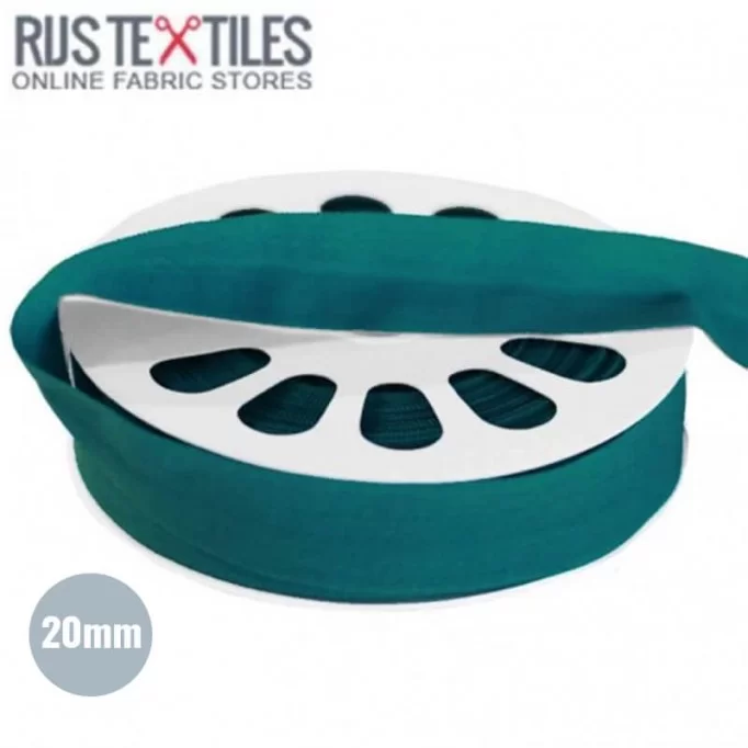 Biaisband Elastisch Mat Petrol 20mm - (Biaisband Elastisch)