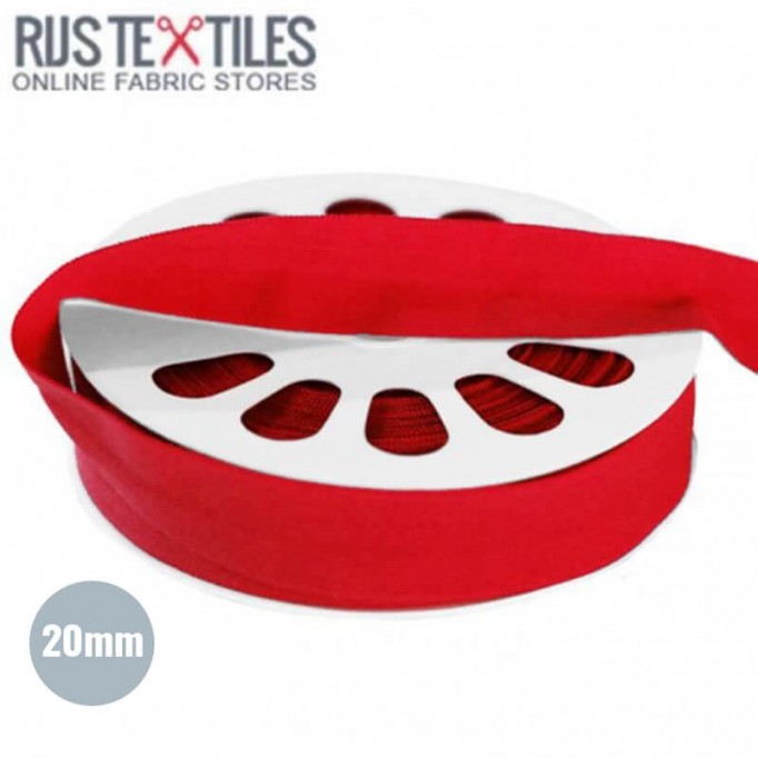 Elastisches Einfassband Matt Rot 20mm - (Schrägband Elastisch)