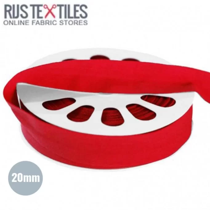 Biaisband Elastisch Mat Rood 20mm  - (Biaisband Elastisch)