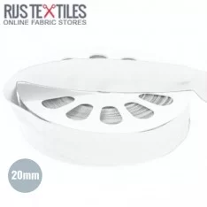 Elastic Edging Ribbon Mat White 20mm Elastic Edging Ribbon Mat White 20mm