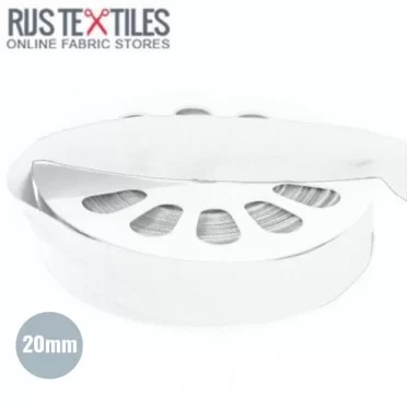 Elastic Edging Ribbon Mat Biały 20mm | Rijs Textiles