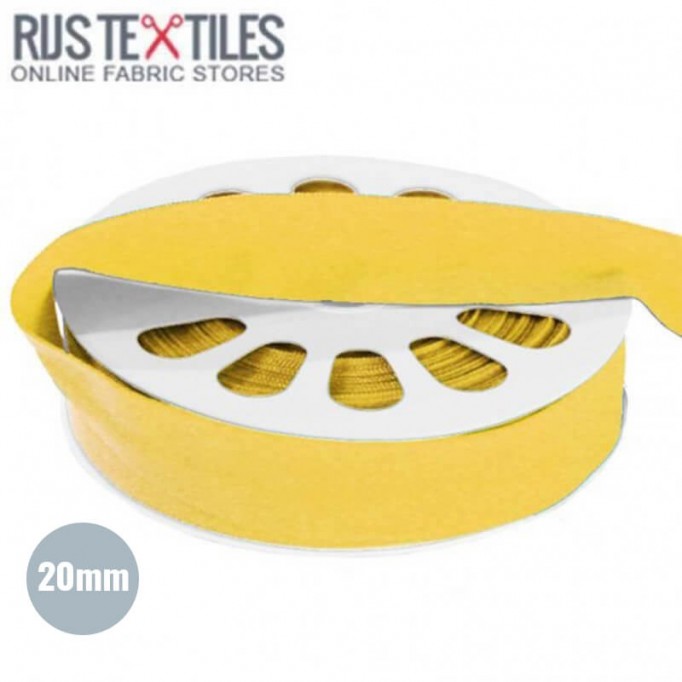 Ruban De Bordage Élastique Mat Jaune 20mm - (Biais Élastique)