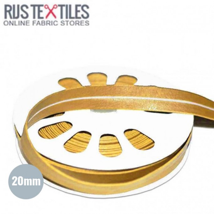 Bias Binding Imitation Leather Gold 20mm - (Ribbons )