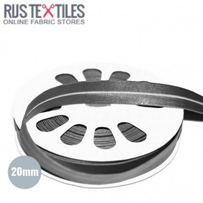 Biaisband Imitatieleer Grijs 20mm - (Banden En Linten)