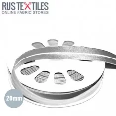 Bias Binding Imitation Leather Silver 20mm Bias Binding Imitation Leather Silver 20mm