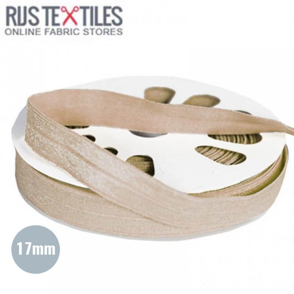 Nastro In Sbieco Elastico Beige 17mm