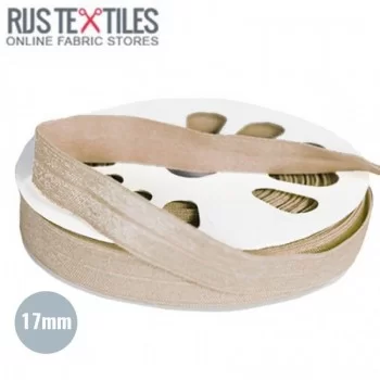 Biaisband Elastisch Beige 17mm