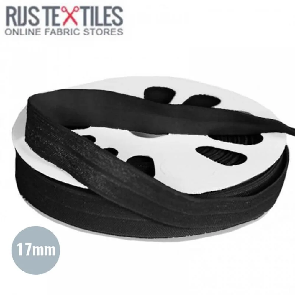 Elastisches Einfassband Schwarz 17mm