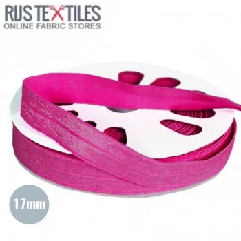 Biaisband Elastisch Fuchsia 17mm