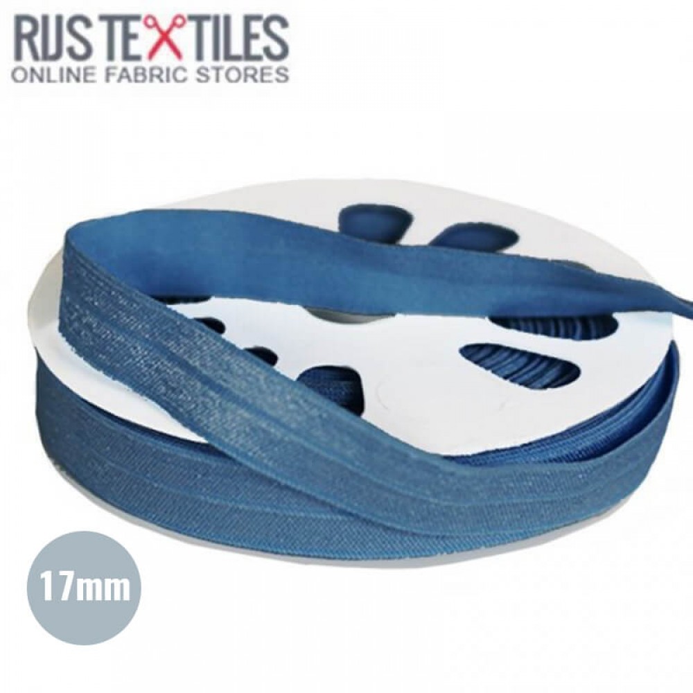 Nastro In Sbieco Elastico Jeans 17mm