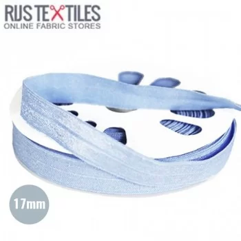 Biaisband Elastisch Licht Blauw 17mm