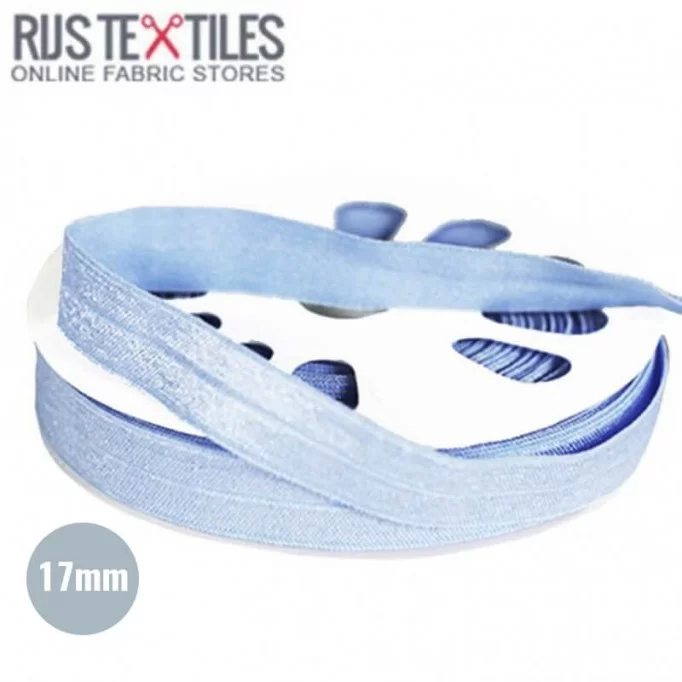 Biaisband Elastisch Licht Blauw 17mm - (Banden En Linten)