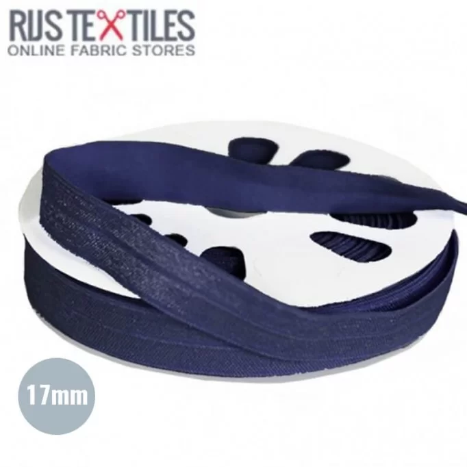Biaisband Elastisch Marine 17mm - (Banden En Linten)