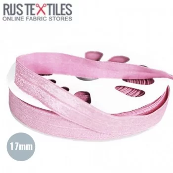 Biaisband Elastisch Roze 17mm