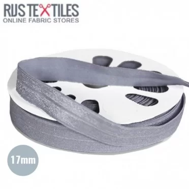 Nastro In Sbieco Elastico Grigio Acciaio 17mm - (Nastri)
