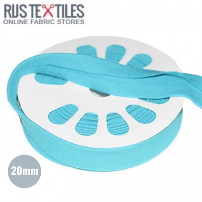 Jersey Einfassband Aqua 20mm - (Bänder & Borten)