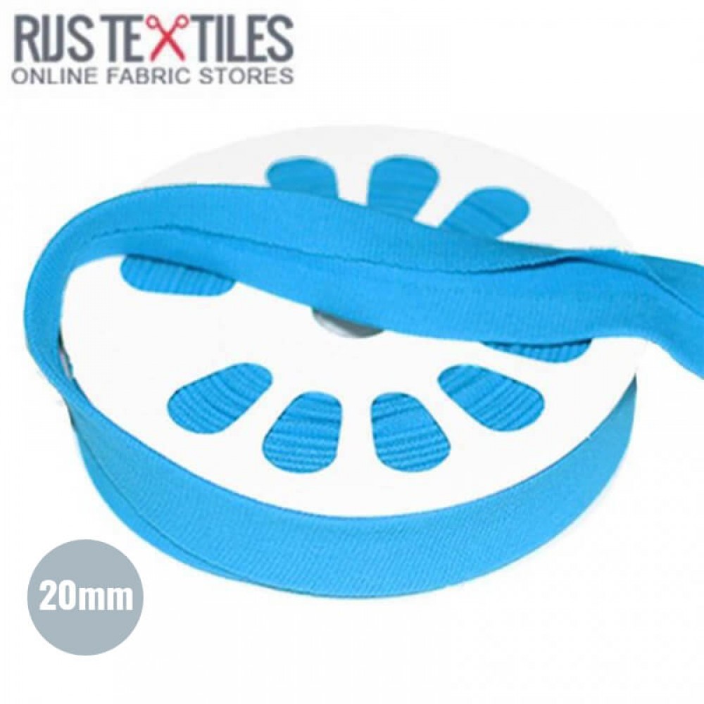 Nastro In Sbieco Jersey Acqua Blu 20mm Nastro In Sbieco Jersey Acqua Blu 20mm