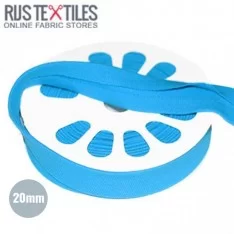 Nastro In Sbieco Jersey Acqua Blu 20mm