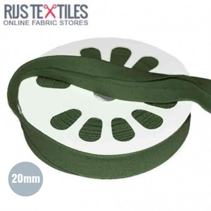Nastro In Sbieco Jersey Verde Militare 20mm - (Nastri)