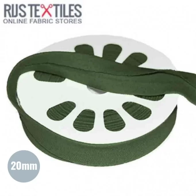 Biais En Jersey Armée Verte 20mm  - (Rubans)