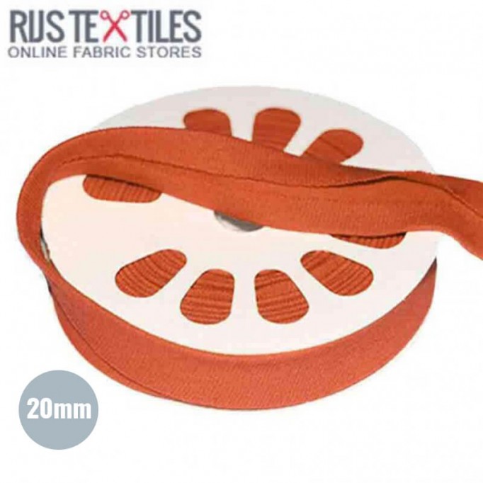 Nastro In Sbieco Jersey Arancione Bruciato 20mm - (Nastro In Sbieco Jersey 20mm)