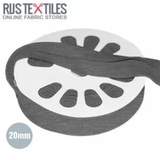 Nastro In Sbieco Jersey Grigio Scuro Melange 20mm