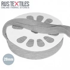 Nastro In Sbieco Jersey Grigio Melange 20mm