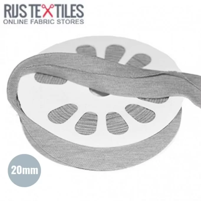Biais En Jersey Gris Mêlée 20mm  - (Rubans)