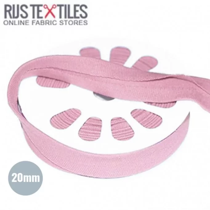 Nastro In Sbieco Jersey Rosa Antico 20mm  - (Nastri)