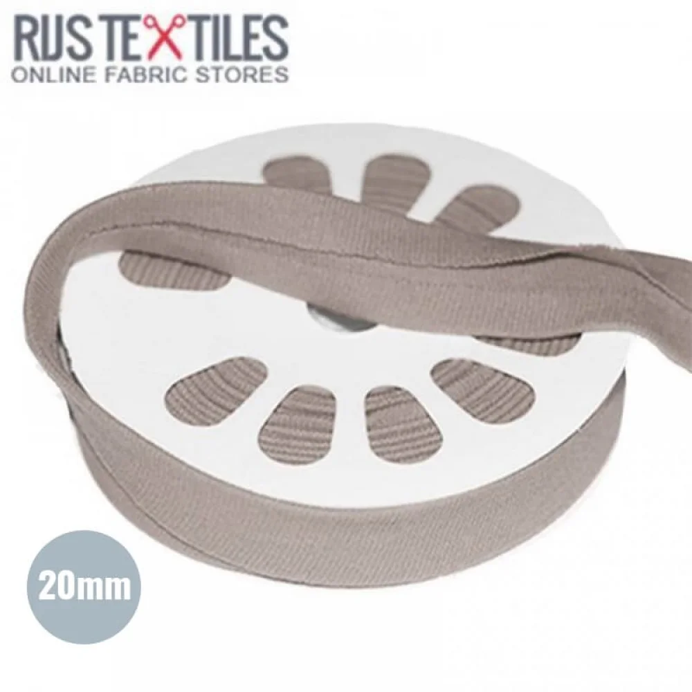 Skråbånd Jersey Taupe 20mm