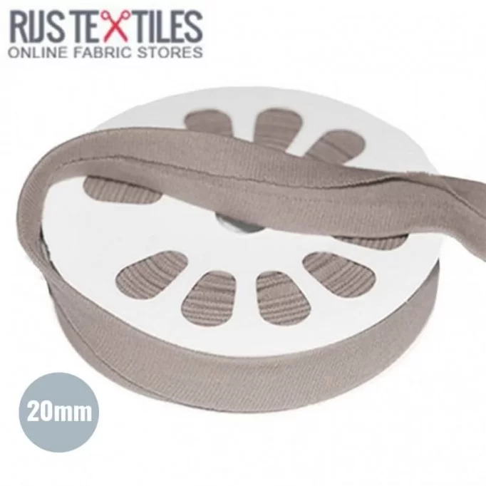 Skråbånd Jersey Taupe 20mm - (Bånd)