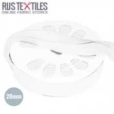 Taśma skośna Dżersej Bawełniany Biały 20mm Taśma skośna Dżersej Bawełniany Biały 20mm