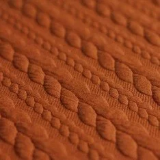 Cable Knit Jacquard Fabric Cognac