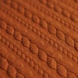 Tessuto In Maglia Motivo a Treccia Cognac Tessuto In Maglia Motivo a Treccia Cognac
