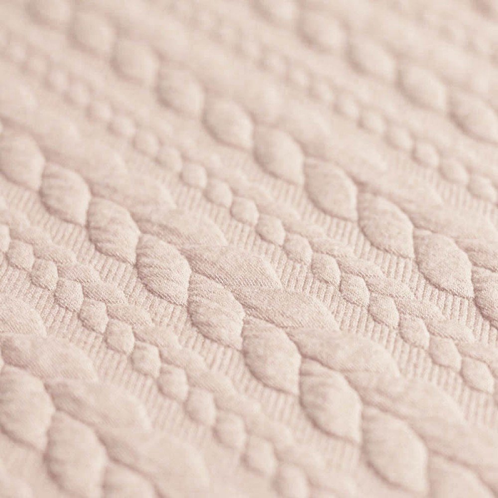 Cable Knit Jacquard Fabric Light Beige