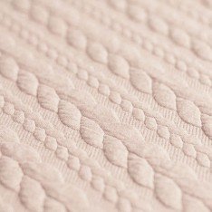 Cable Knit Jacquard Fabric Light Beige