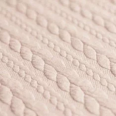 Strikstof Flettet Mønster Lys Beige