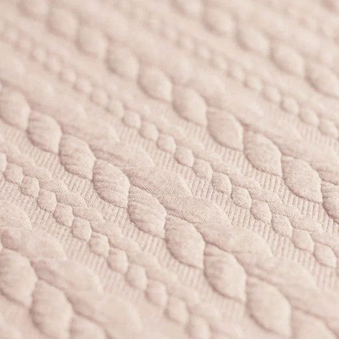 Gebreide Kabel Jacquard Stof Licht Beige - (Mode Stoffen)