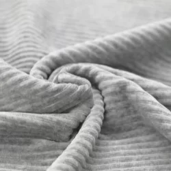 Tessuto Jersey Velluto a Coste Grande Grigio Chiaro Melange Tessuto Jersey Velluto a Coste Grande Grigio Chiaro Melange