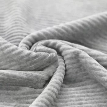 Tessuto Jersey Velluto a Coste Grande Grigio Chiaro Melange Tessuto Jersey Velluto a Coste Grande Grigio Chiaro Melange