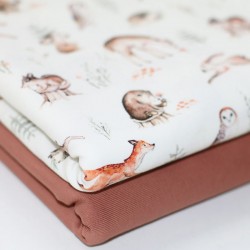 Jersey Cotton Fabric Digital Print - Woodland Animals