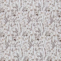 Double Gauze Fabric Digital Print - Dried Flowers Light Brown  Double Gauze Fabric Digital Print - Dried Flowers Light Brown