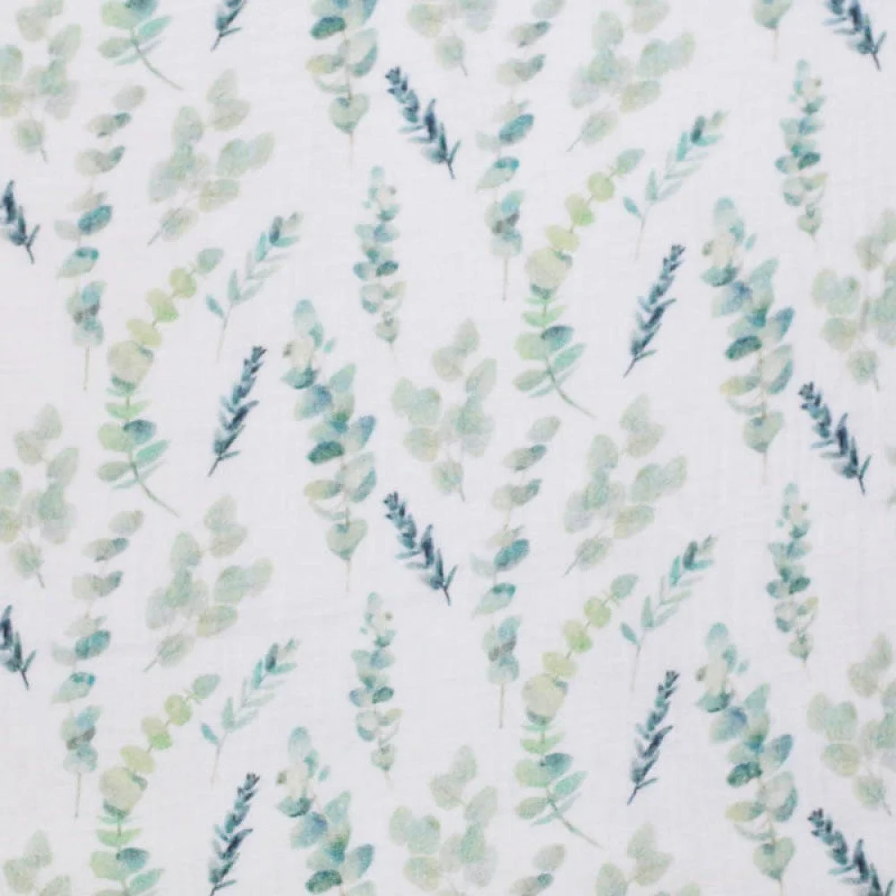 Double Gauze Fabric Digital Print - Eucalyptus Plant Double Gauze Fabric Digital Print - Eucalyptus Plant