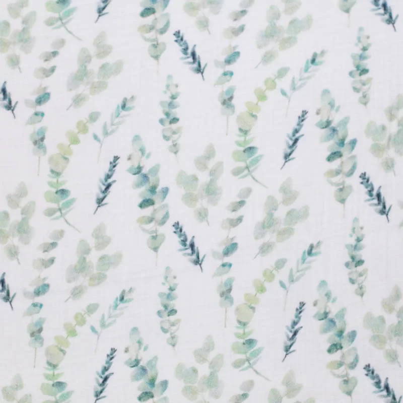 Hydrofiel Stof Digitale Print - Eucalyptus Plant